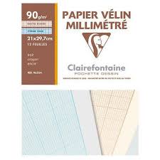 Pochette papier Vélin Millimétré - 90gr - Clairefontaine